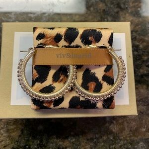 Viv and Ingrid gold/silver medium hoop earrings